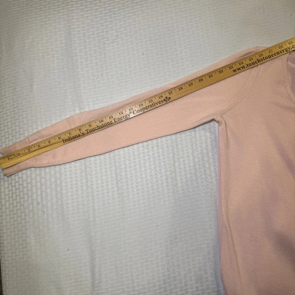 Ann Taylor Pink Merino Wool‎ Blend V-Neck Tunic Sweater Women's Medium